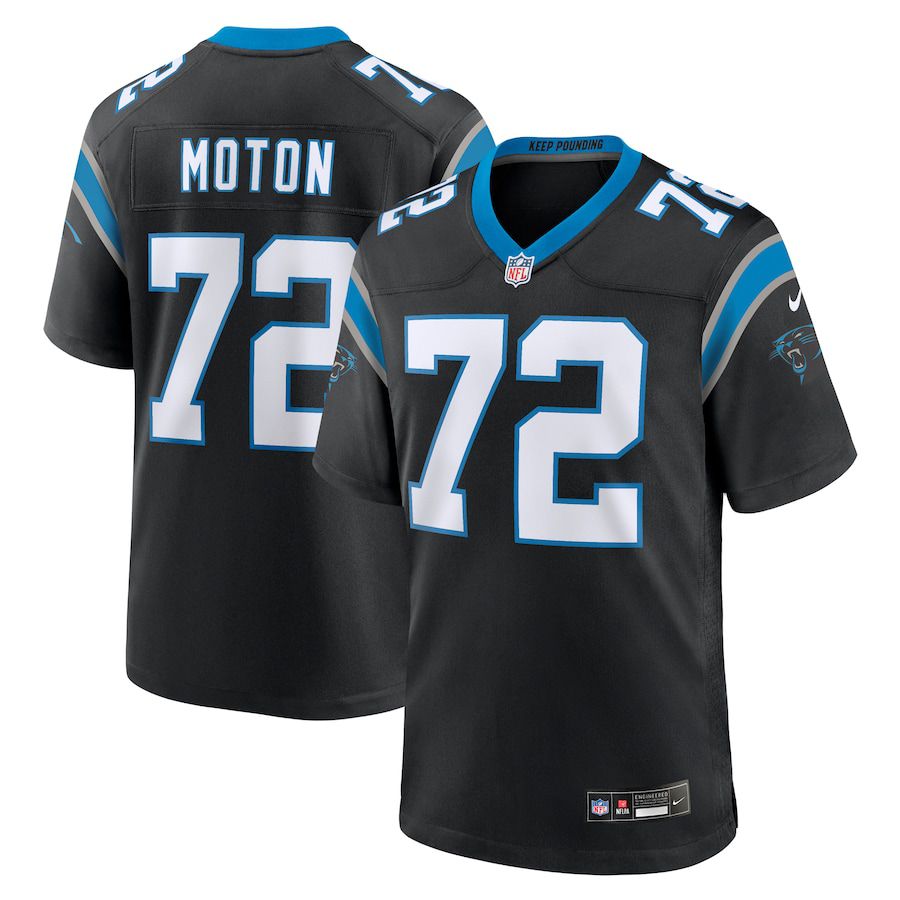 Men Carolina Panthers 72 Taylor Moton Nike Black Team Game NFL Jersey